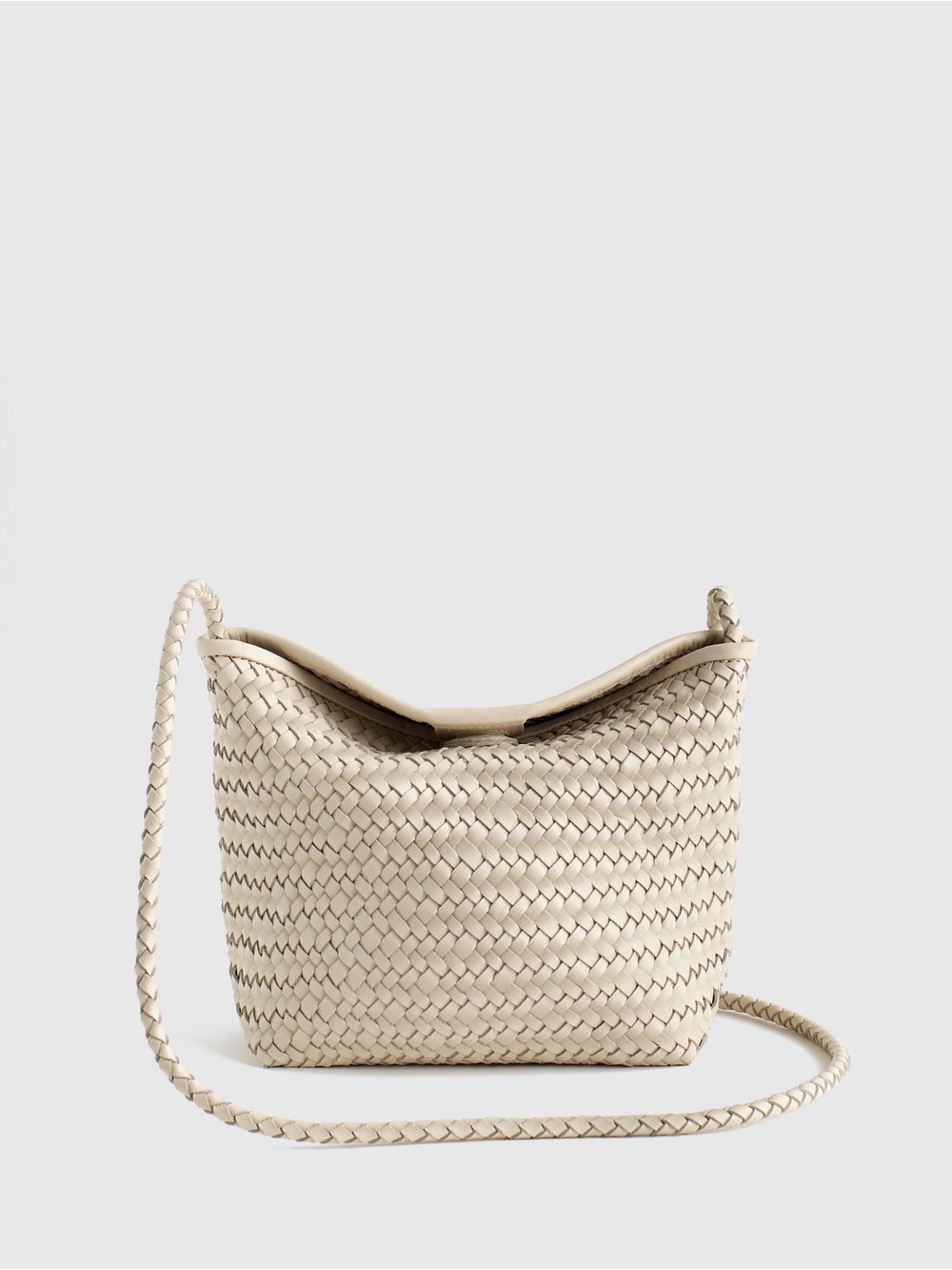 Madewell Woven Leather Crossbody Bag in Cream NWT